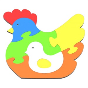 DIY 창작용 3D퍼즐 닭(6pcs)