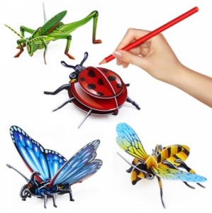 DIY 3D 입체 색칠 곤충퍼즐(메뚜기+무당벌레 세트)