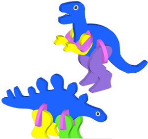 EVA 미니 공룡시리즈(스테고사우루스/티라노사우루스)
